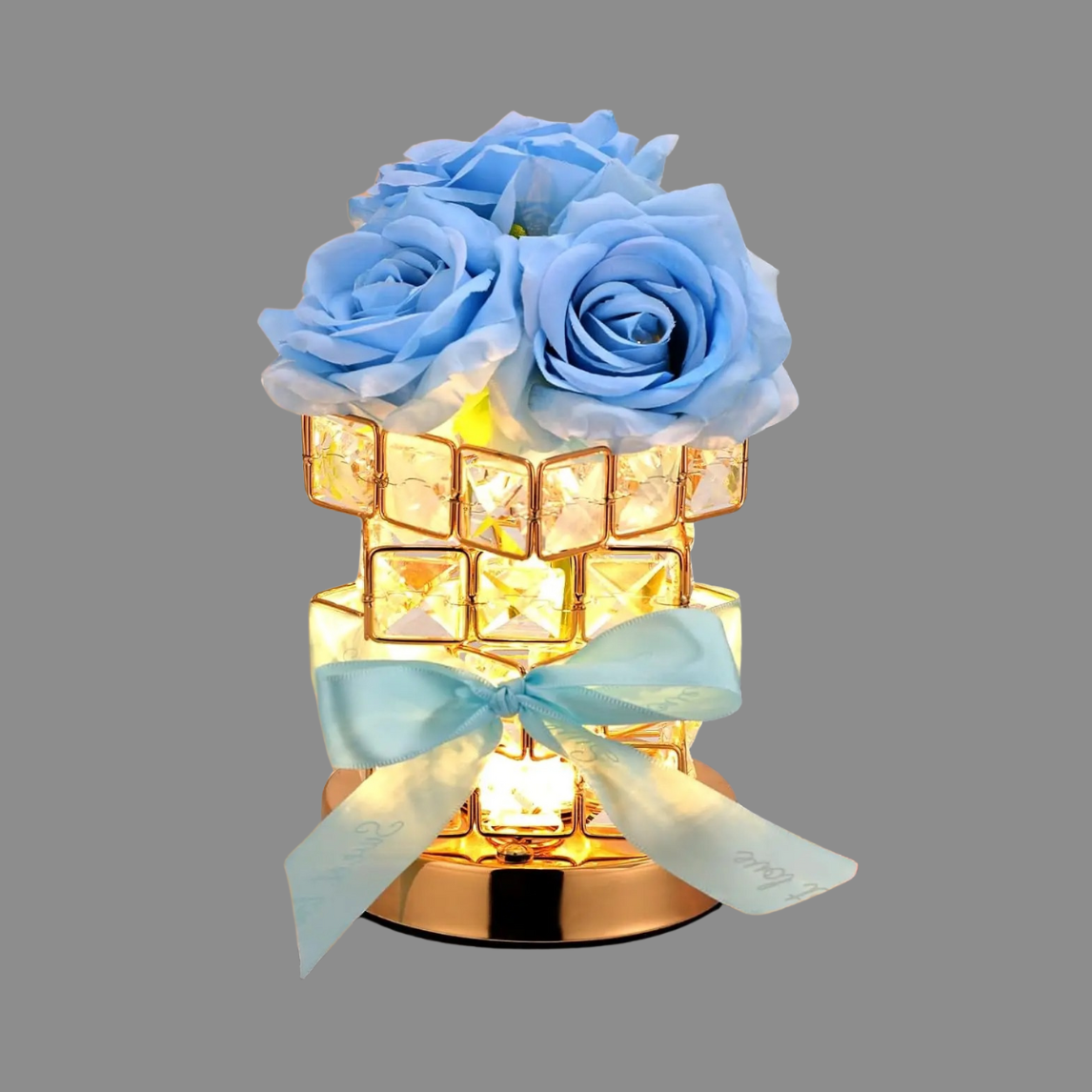 Crystal Glow: The Blooming Rose Light