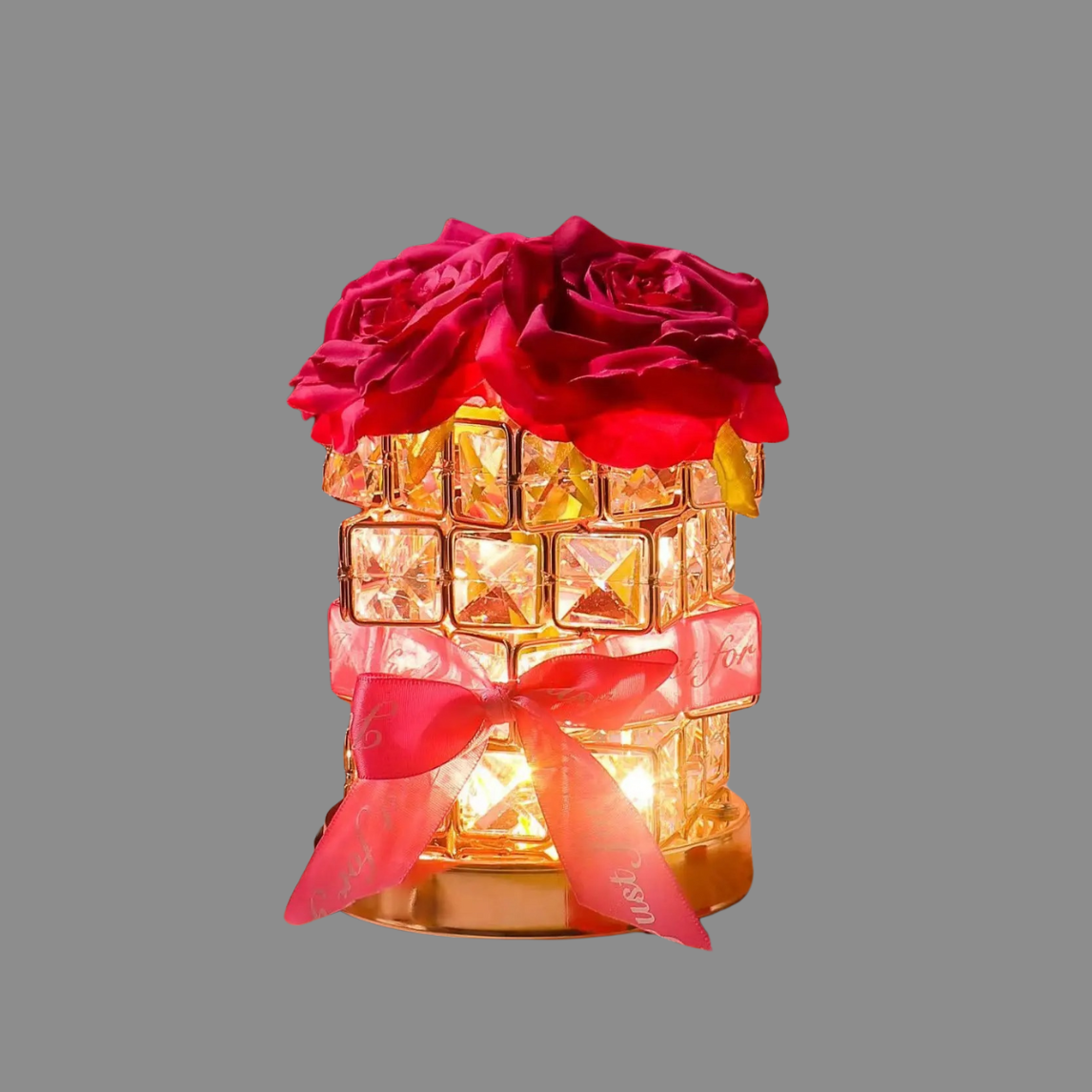 Crystal Glow: The Blooming Rose Light