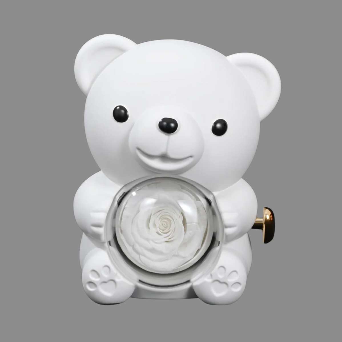 Love in a Bear Box - Engraved Heart Necklace & Eternal Rose