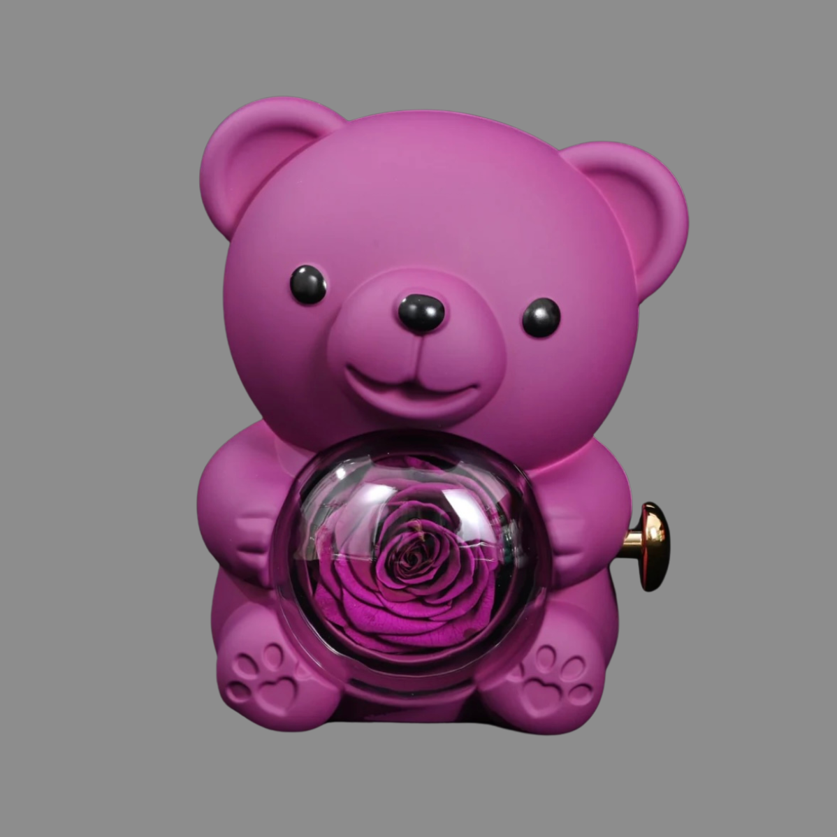 Love in a Bear Box - Engraved Heart Necklace & Eternal Rose