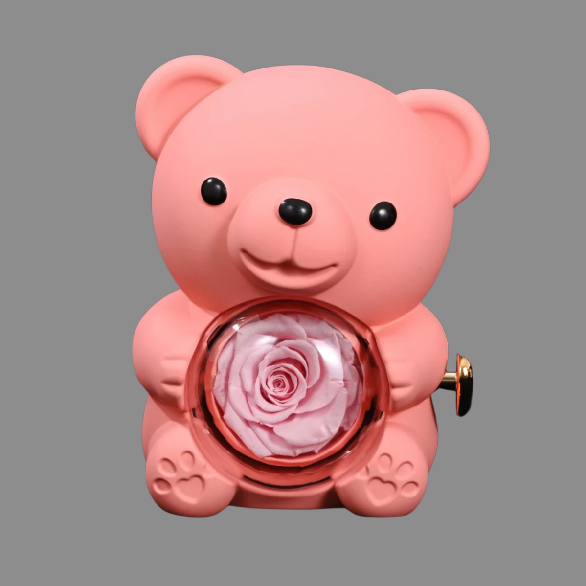 Love in a Bear Box - Engraved Heart Necklace & Eternal Rose