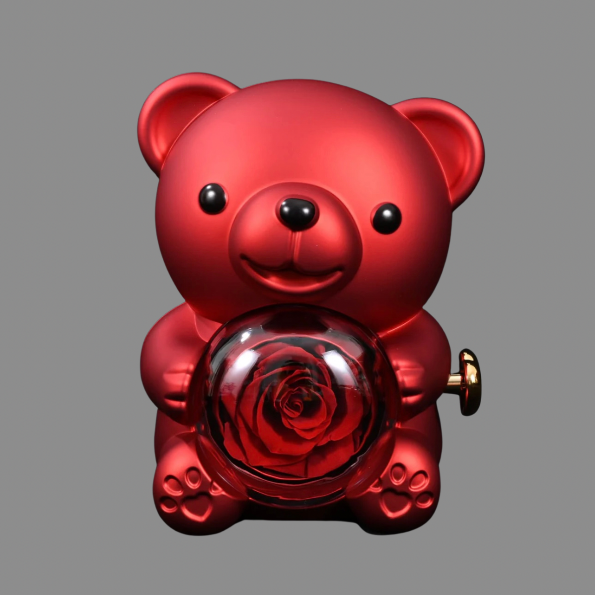 Love in a Bear Box - Engraved Heart Necklace & Eternal Rose