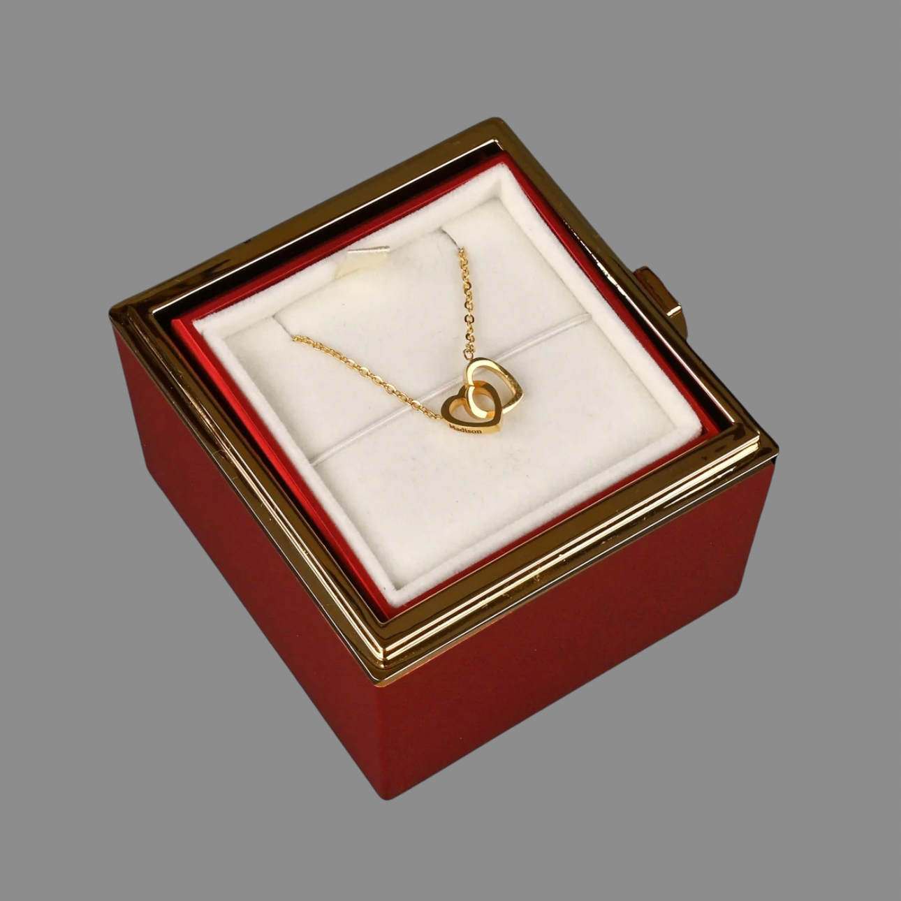 The Eternal Rose Box – With Engraved Heart Necklace
