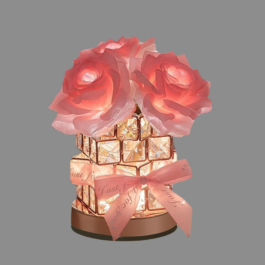 Crystal Glow: The Blooming Rose Light