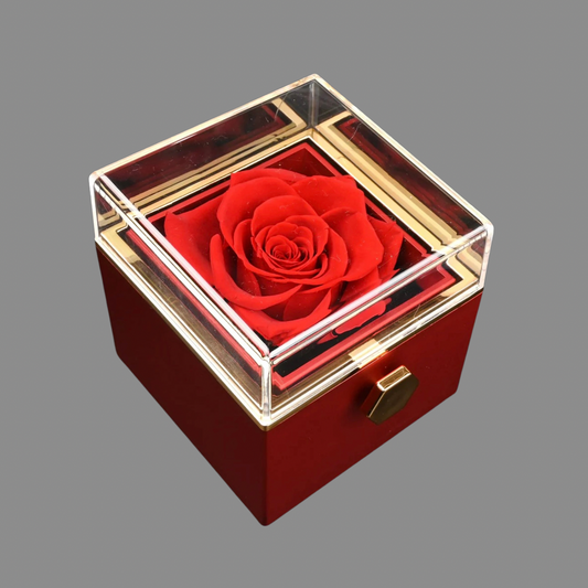 The Eternal Rose Box – With Engraved Heart Necklace