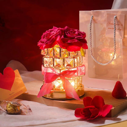Crystal Glow: The Blooming Rose Light